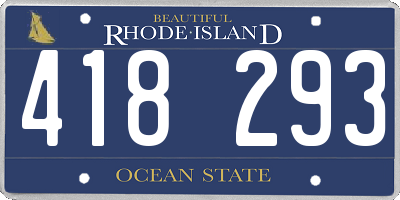 RI license plate 418293