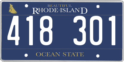 RI license plate 418301