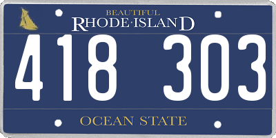 RI license plate 418303