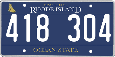 RI license plate 418304