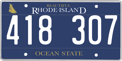RI license plate 418307