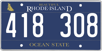 RI license plate 418308