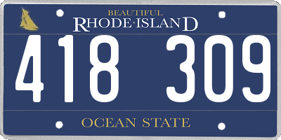 RI license plate 418309