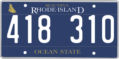 RI license plate 418310