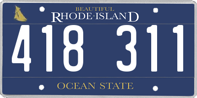 RI license plate 418311