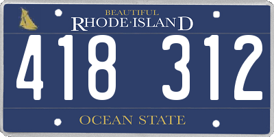 RI license plate 418312