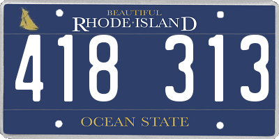 RI license plate 418313