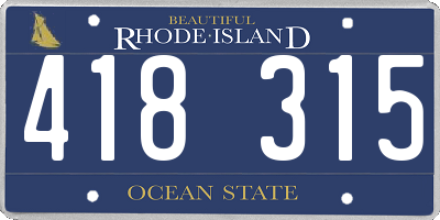 RI license plate 418315