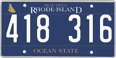 RI license plate 418316
