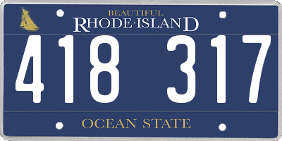 RI license plate 418317