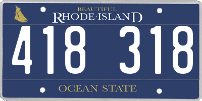 RI license plate 418318