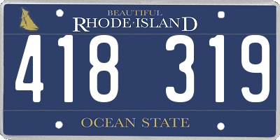 RI license plate 418319