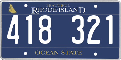 RI license plate 418321