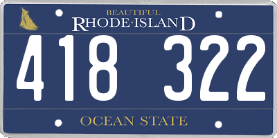 RI license plate 418322
