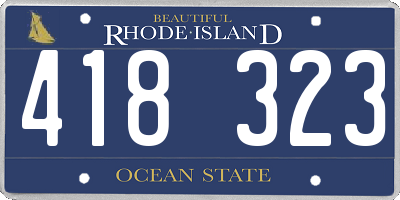 RI license plate 418323