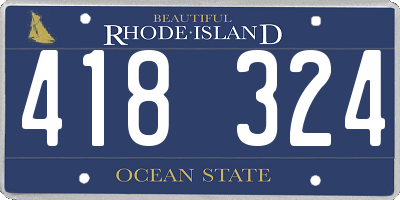 RI license plate 418324