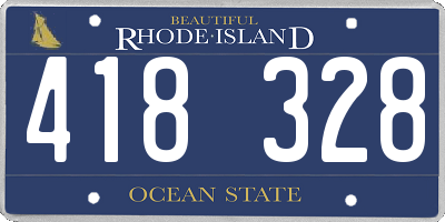 RI license plate 418328