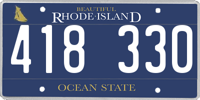RI license plate 418330