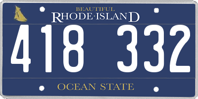 RI license plate 418332