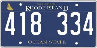RI license plate 418334