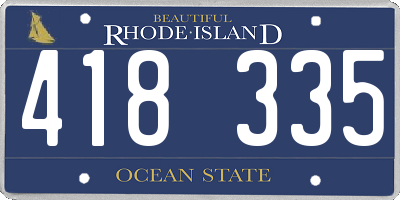 RI license plate 418335