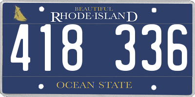 RI license plate 418336