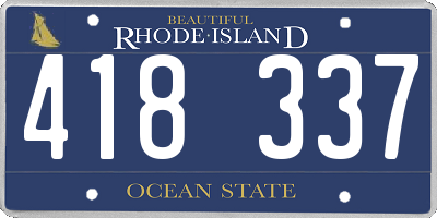 RI license plate 418337