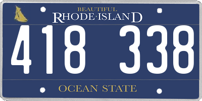 RI license plate 418338