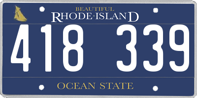 RI license plate 418339