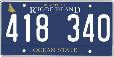 RI license plate 418340