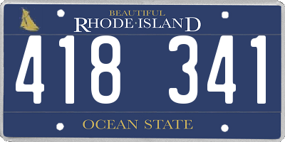 RI license plate 418341