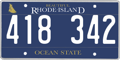 RI license plate 418342