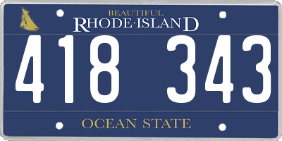 RI license plate 418343