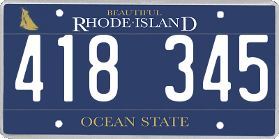 RI license plate 418345