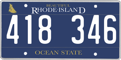 RI license plate 418346