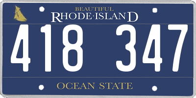 RI license plate 418347