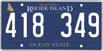 RI license plate 418349
