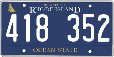 RI license plate 418352
