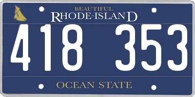 RI license plate 418353