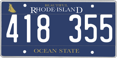 RI license plate 418355