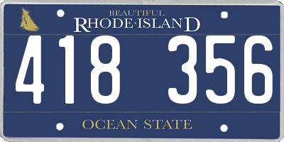 RI license plate 418356