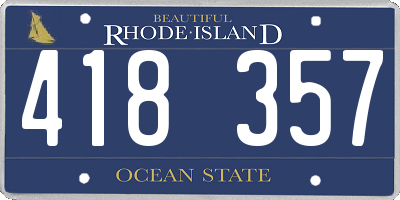 RI license plate 418357