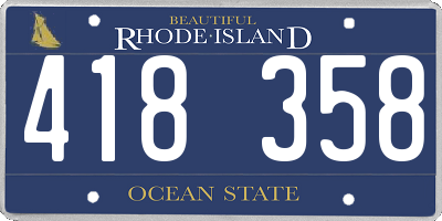 RI license plate 418358