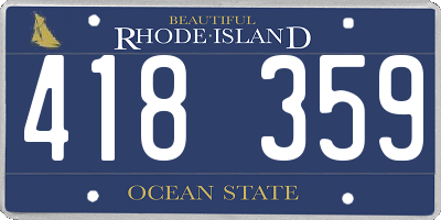 RI license plate 418359