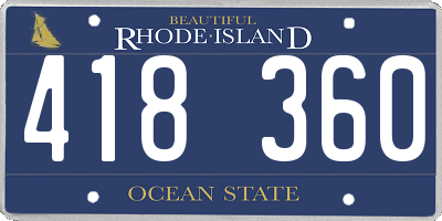 RI license plate 418360