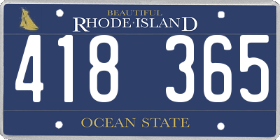 RI license plate 418365