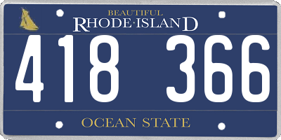 RI license plate 418366