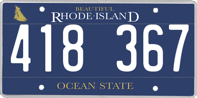 RI license plate 418367