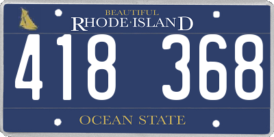 RI license plate 418368