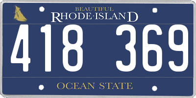 RI license plate 418369